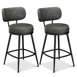 Dyonery 26.3" H Bar Stools Set of 2/4,Faux Leather Counter Height Bar Stools,Modern Backless/Back Counter Stools for Kitchen Island,Home Bar - 1 of 4