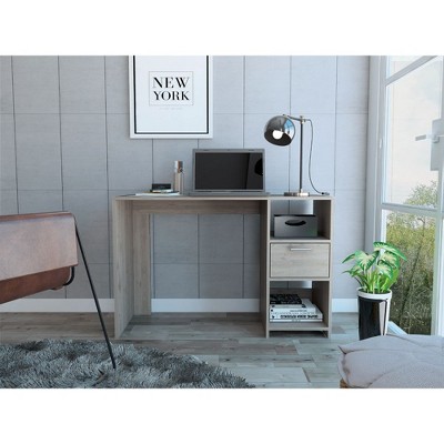 PAGED Home Office Desk 35.1" L Modern Computer Desk with Large Open Storage Shelf for Office, Study