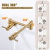 WOWOW Solid Brass Wall Mounted Pot Filler Faucet with Double Joint Swing Arms - 4 of 4