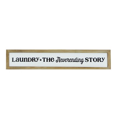 VIP Wood 23.5 in. White Never Ending Laundry Wall Sign
