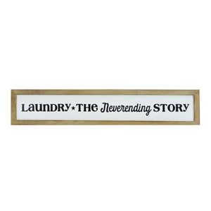 VIP Wood 23.5 in. White Never Ending Laundry Wall Sign - 1 of 4