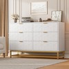 MDF Painted 6 Drawer Dresser Large Storage Cabinet Modern Wood Bedroom Furniture Multi-Drawer Large Cabinet - 4 of 4