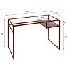 Racxily Glass Top & Red Finish Writing Desk - 2 of 4