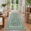 Scalloped Floral Rug Washable Non-Slip Boho Hallway Rug Soft Carpet for Kitchen, Bathroom, Laundry, Entryway - 4 of 4
