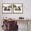 Stupell Industries Woodland Animals on Canoes 2pc Floating Frame Art Set, Gold, 25" x 25" - 2 of 4