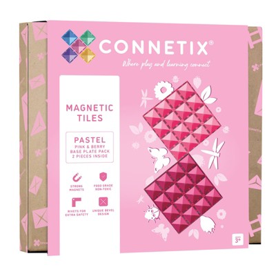 Magnetic Tiles Pastel Pink & Berry Base Plate, 2 Pieces : Target