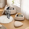 2-Piece Faux Fur Storage Ottoman Set with Tray Lid and Metal Legs,Coffee Table Footrest for Bedroom or Living Room-Cuddlewood - 3 of 4
