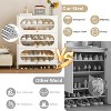 Bekrvio 6-Tier 42” Entryway Shoe Storage Cabinet - 3 Flip-Up Doors, Removable Shelves, 18-24 Pairs, Metal, Tall Freestanding Modern - 3 of 4