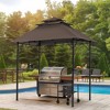 Pamapic 8x5 Feet Brown Outdoor 3-Tiered Vented Roof BBQ Grill Gazebo - 3 of 4