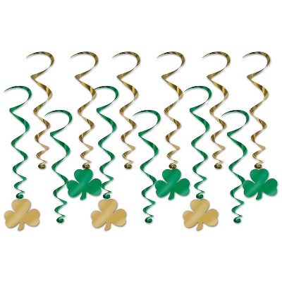 Beistle Shamrock Whirls, 17.5"-31", (24/Pkg) Multicolored