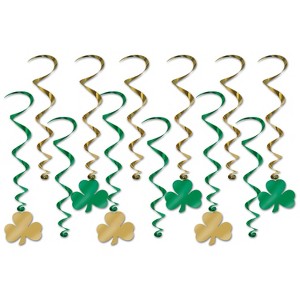 Beistle Shamrock Whirls, 17.5"-31", (24/Pkg) Multicolored - 1 of 2