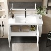 TiramisuBest 30"Antique Bathroom Vanity with Ceramic Sink,Mid-Century Modern Cabinet,2 Soft-Close Doors,Large Storage,Retro Freestanding,Brown - 2 of 4