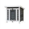 VASIP Weatherproof Wooden Rabbit Hutch - Lockable Door, Open Top, Indoor/Outdoor Use,for Small Pets,Gray - 3 of 4