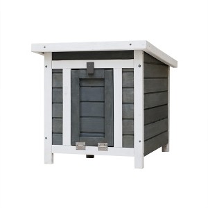 Gulches Weatherproof wooden outdoor rabbit hutch Lockable Door Openable Top Indoor for Small Animals - 1 of 4