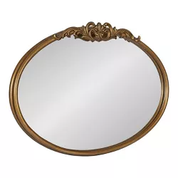 27" x 18.7" Arendahl Oval Wall Mirror Gold - Kate & Laurel All Things Decor