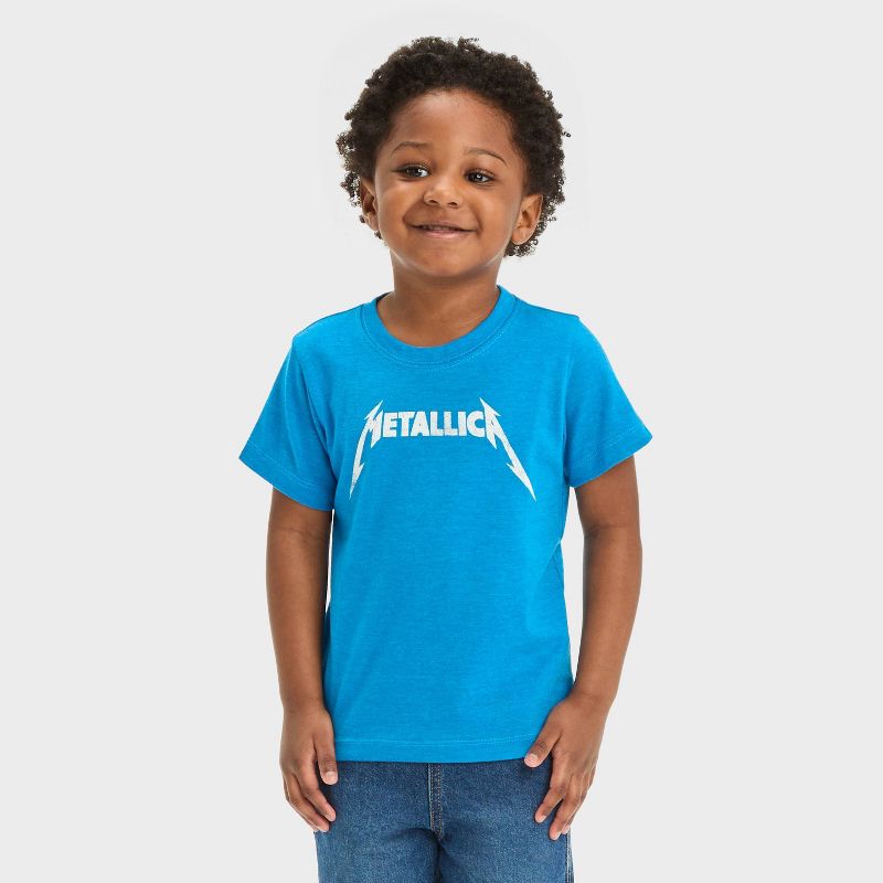 Toddler Boys&#39; Metallica Short Sleeve T-Shirt - Royal Blue, 1 of 5