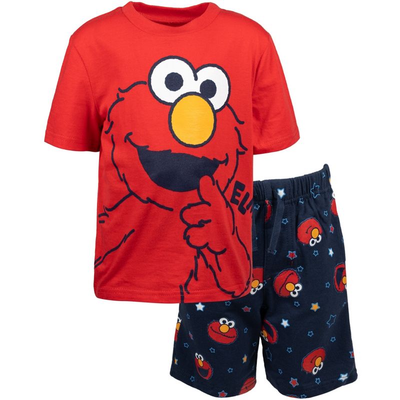 Sesame Street Elmo Cookie Monster T-Shirt and Shorts Outfit Set Infant to Toddler, 1 of 9