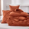 Cozy Comfort by Bedsure | Solid Diamond Pintuck 7pcs 80gsm Queen Size Peyote Bedding Set Comforter Set - 4 of 4