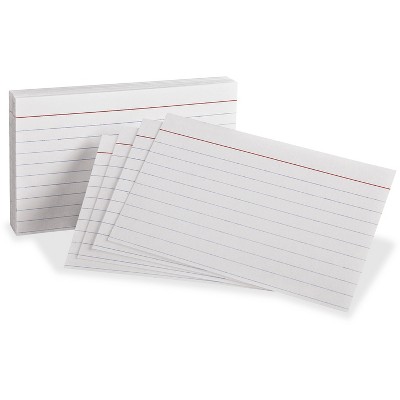 Oxford Ruled Heavyweight Index Cards 3"x5" 100/PK Whtie 63500