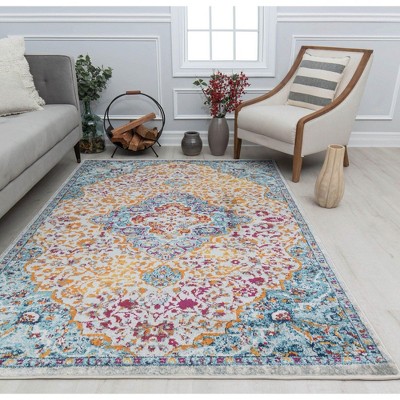 Rugs America Harper Abstract Vintage Area Rug