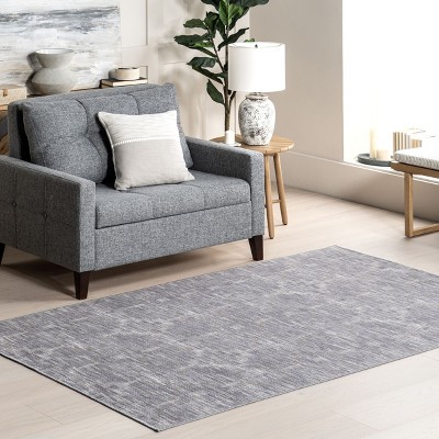 Elia Blue Geometric Washable Cotton Area Rug