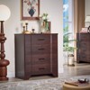 Farmhouse 4 Drawers Dresser for Bedroom, Wide Dresser, Wood Rustic Chest of Drawers with Metal Handle,Tall Curved Drawer Dressers - 2 of 4