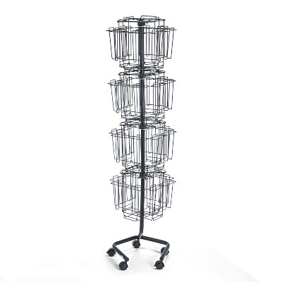 Photo 1 of Safco Wire Rotary Display Racks 32 Compartments 15w x 15d x 60h Charcoal 4128CH