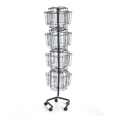 Photo 1 of Safco Wire Rotary Display Racks 32 Compartments 15w x 15d x 60h Charcoal 4128CH