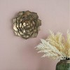 GlasFlength Wall Art Flowers Decorations 3D Flowers Wall Decoration Handmade Rustic Wall Art Simple for Living Room, Gold, 10"*1.4"*10" - 2 of 4