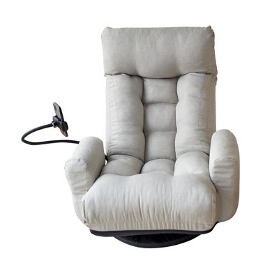 Vynxaria Gray 360¡ã Swivel Bean Bag Seat - 5-Way Adjustable Lounge Chair with Phone Holder