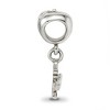 Black Bow Jewelry Sterling Silver Apple with #1 Teacher Dangle Bead Charm - 2 of 4