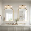 LNC Briefbeschwerer 23.2-in 3-Lights Polished Gold  Modern/Contemporary Vanity Lightsr,Clear Glass Shade - 4 of 4