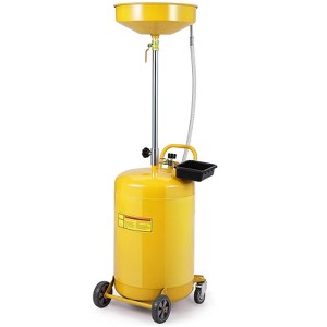 Portable Waste Oil Drain Container, Industrial Fluid Drain Tank with Wheels and Adjustable Funnel Height - 1 of 4