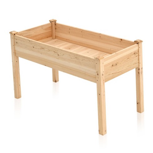 Raised Garden Bed - Elevated Wood Planter Box With Bed Liner - Planter ...