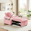 FONTOI 3-in-1 Sofa Bed, Convertible Sleeper with Multi-Pockets and USB Charging Port for Living Room Bedroom, Pink, 35.43"*31.1"*33" - 2 of 4