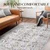 9x12 Large Washable Vintage Floral Rug – Low-Pile Non-Slip Ultra-Thin Carpet, Boho Foldable Throw for Living Room, Bedroom, Dining, Grey - 4 of 4