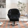 XINGHANZHENXUAN Modern Accent Chair with Ottoman, Armless Lounge Set for Living Room, Bedroom & Game Rooms - 2 of 4