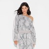 Women's Off the Shoulder Graphic Sweatshirt - Camo - 2 of 3