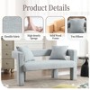 51.18'' Chenille 2-Seater Loveseat sofa with Arc Backrest, High-Density Cushion, and 2 Pillows - 3 of 4