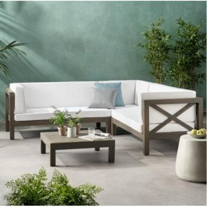 Infurnic Patio Seating Sets Modern Outdoor Furniture Set Featuring Unique Design,Perfect for Gardens, Living Spaces, White, 88.5"*30.25"*26.5" - 1 of 4