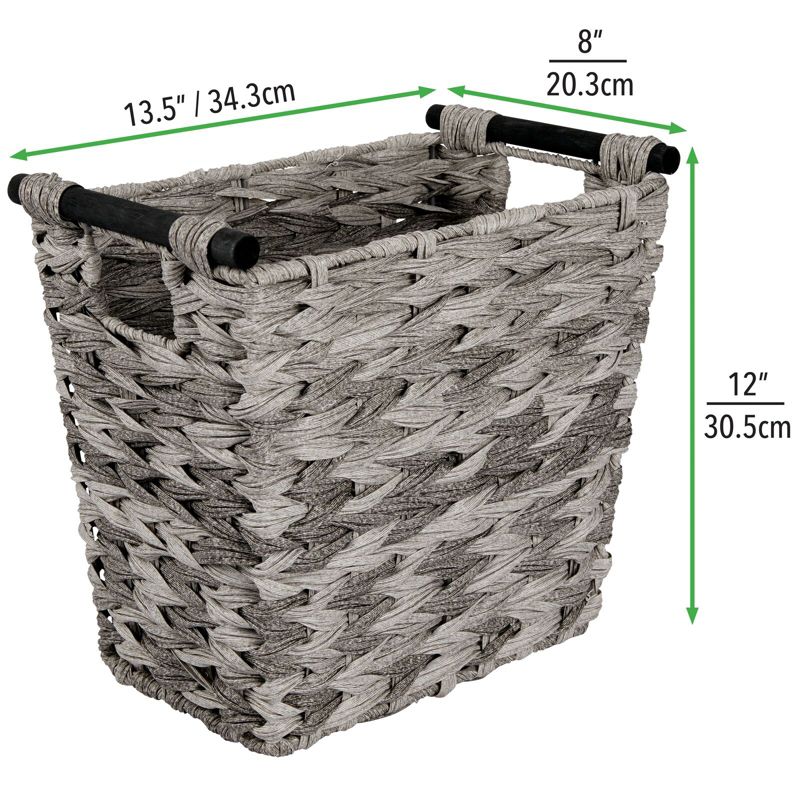 mDesign Woven Plastic Trash Can Wastebasket, Garbage Container Bin, 2 of 5