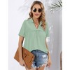 Rompers for Women 2023 Summer Casual V Neck Short Jumpsuits Belted Wrap Flared Half Sleeve Waist Tie Romper - 3 of 4