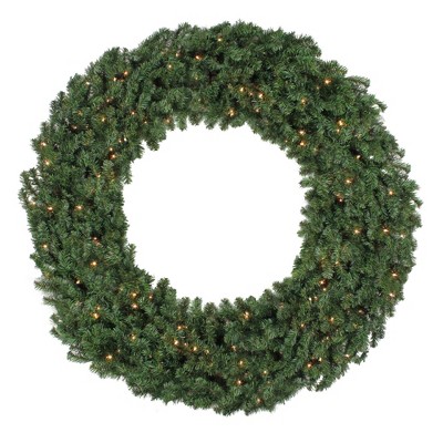 Northlight Pre-Lit Commercial Canadian Pine Artificial Christmas Wreath - 7-Foot, Clear Lights
