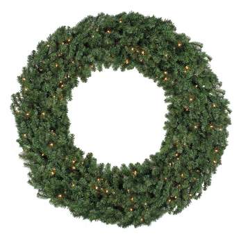 Northlight Pre-Lit Canadian Pine Commercial Christmas Wreath, 10 ft, Clear Lights