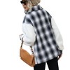 Coolmee Women's Flannel Button Down Fleece Jacket Fall Fuzzy Plaid Blouse Jacket Winter Lightweight Coats - 3 of 4