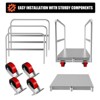 Platform Truck, Steel Cart - 2000 Lbs Capacity Heavy Duty Flatbed Dolly with 5 Inch Swivel Casters, 36" L x 24" W, 3-Side Handrails - 2 of 4