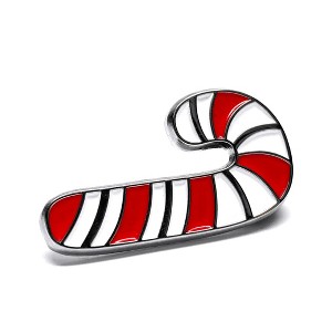 Mary Engelbreit Candy Cane Enamel Art Pin, Holiday Christmas, Red & White Stripped - 1 of 1