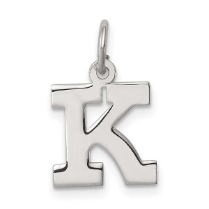Black Bow Jewelry Sterling Silver, Amanda Collection Small Block Style Initial K Pendant - 1 of 4