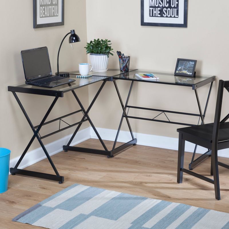 L Shaped Tempered Glass Desk - Buylateral, 4 of 5