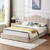 VECELO Queen/Full Size Platform Bed Frame with Type-C & USB Charging Stations and 4 Storage Drawers, Upholstered Adjustable Headboard, Beige - 4 of 4